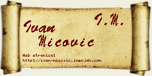 Ivan Mićović vizit kartica